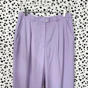 ESCADA | Lavender Purple New Wool Straight Leg Trousers Designer Work Pants 40